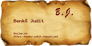 Benkő Judit névjegykártya